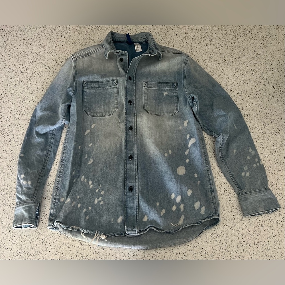 H&M Light Blue Denim Shirt/Distressed look